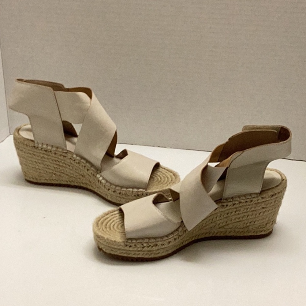 Eileen Fisher Willow 3 espadrille leather wedge sandals summer strappy 6.5